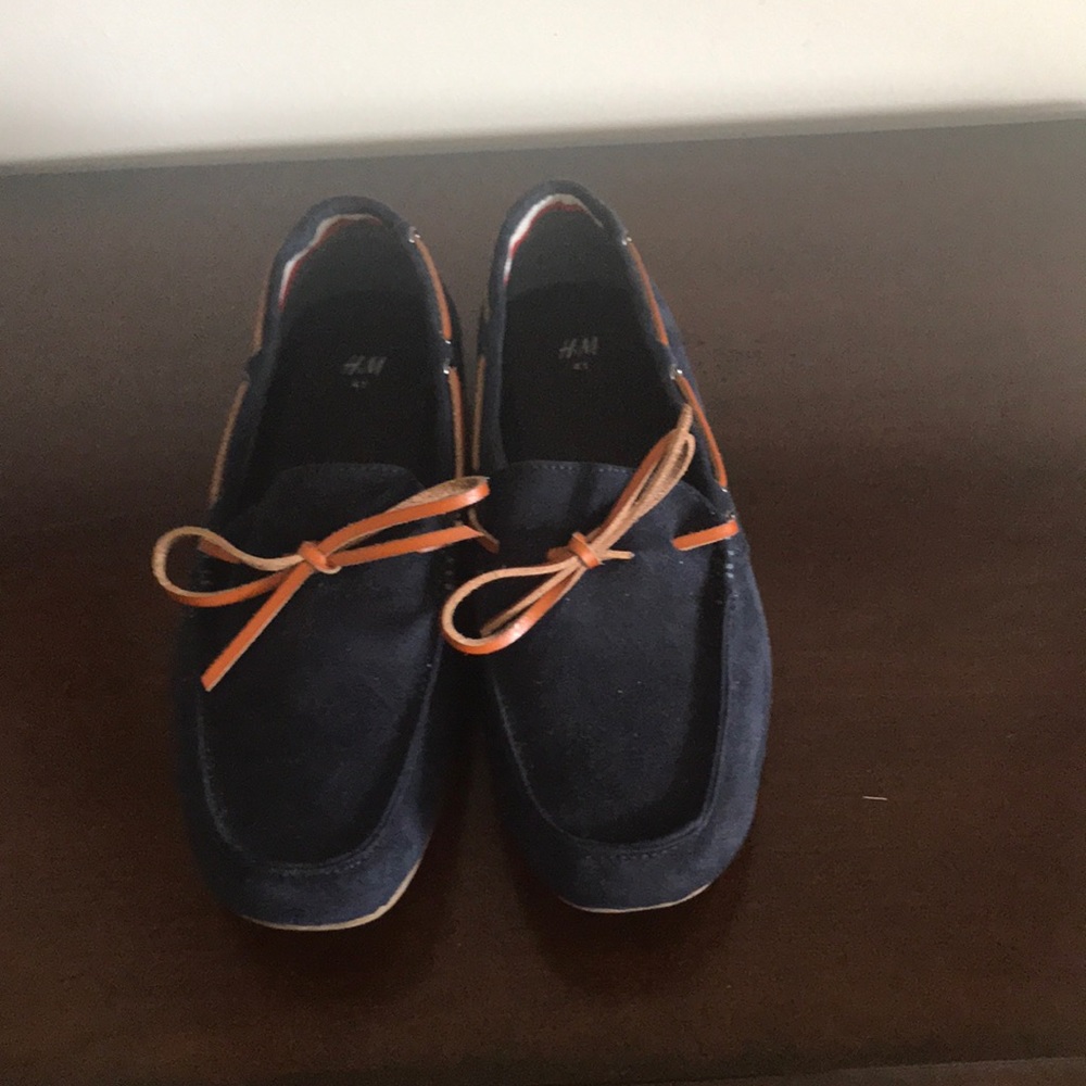 H&M blue suede loafers